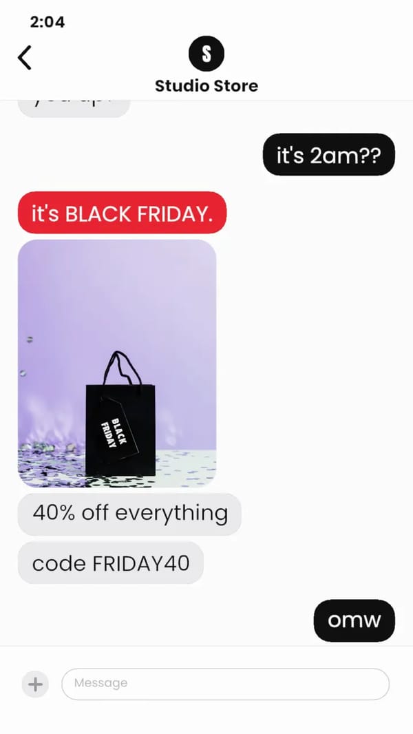 Black Friday Late Night Text